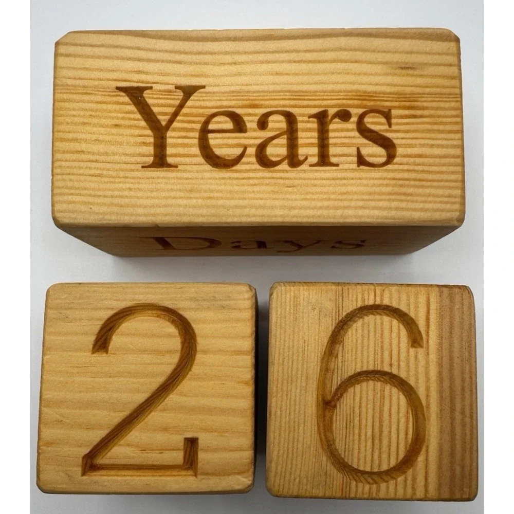 Wooden Perpetual Block Calendar Montessori Classroom Date Month Day Weeks
